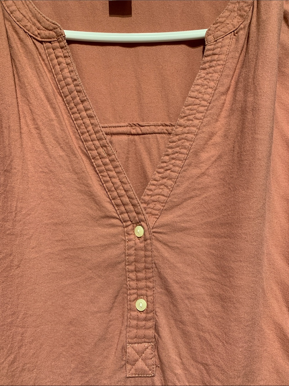 Women’s Relaxed V-Neck Long Sleeve Tunic Top - Dusty Rose